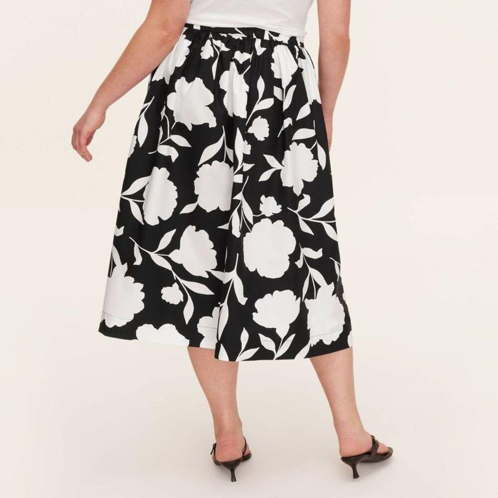 Women's Classic Rose Volume Midi Skirt - kate spad Black/Cream - Picture 2 of 4